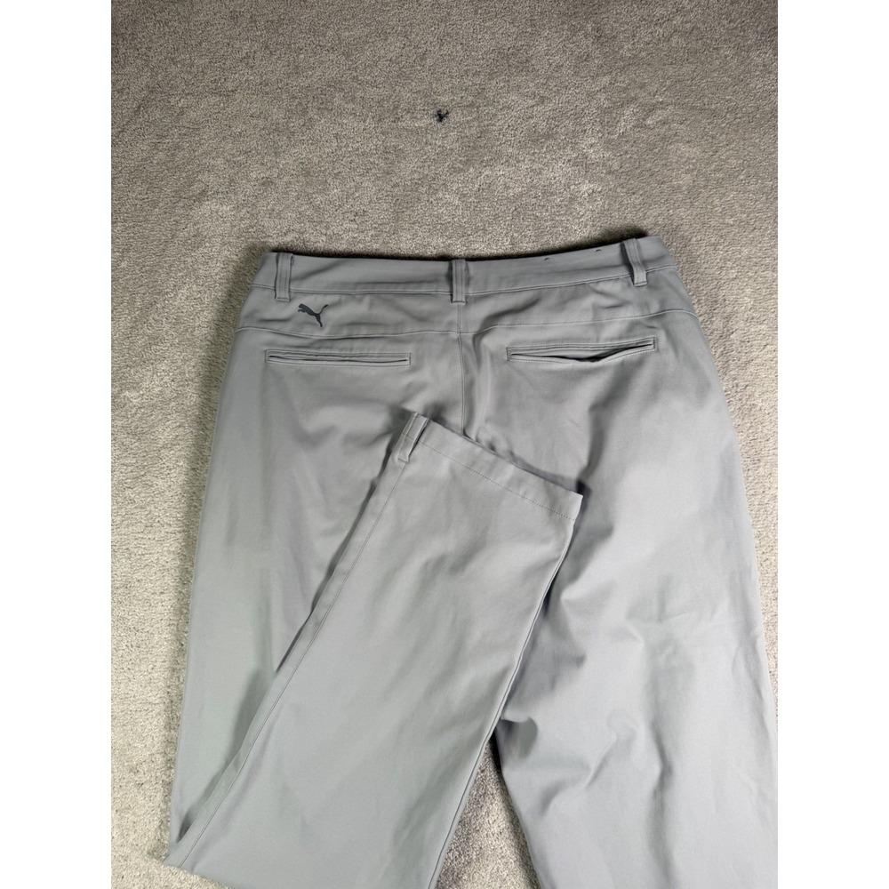 Puma Performance Pants Men 34x32 Ice Gray Chino Athletic Golf Stretch Trousers